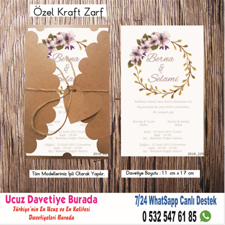 ÖZEL ZARFLI DAVETİYE - 104 - BİLGİ ve SİPARİŞ İÇİN WHATSAAP EKLEYİN: 0532 547 61 85